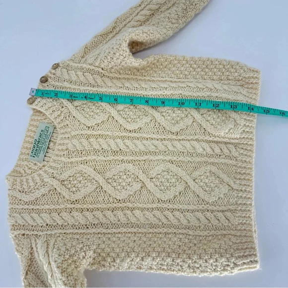 Vintage Irish Aran wool Fisherman sweater 4/5 boys girls Crana Handknits - Picture 3 of 6